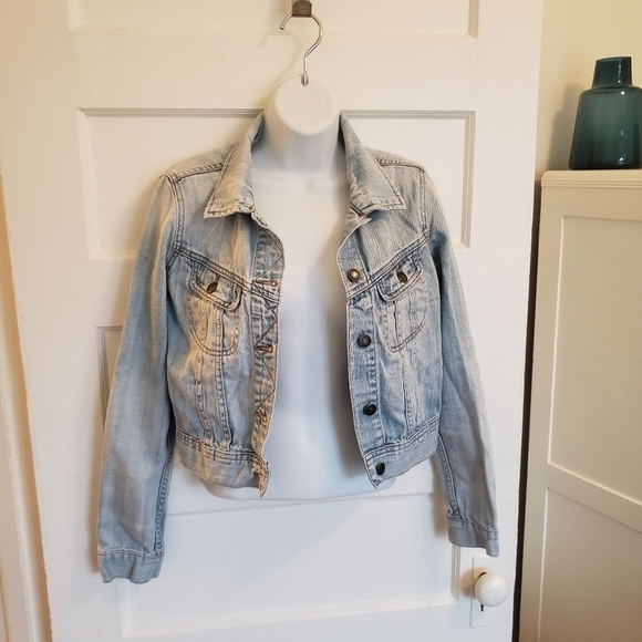 AN AMERICAN BRAND " I LOVE H81" JEANS JACKET LIGHT FADED BLUE WASH SIZE … - Picture 3 of 14